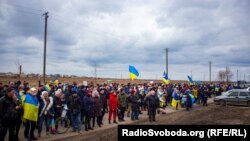 Протесты против российской агрессии в Херсоне. Украина, 6 марта 2022 года