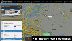 Про це свідчать дані з сайту моніторингу повітряних суден FlightRadar
