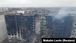 ساختمان های ویران شده در کی‌یف