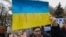 Алматыдағы Украинаны қолдау митингісі.  6 наурыз 2022 жыл. 