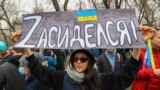 Kazakhstan. Anti-war rally in support of Ukraine. Almaty, March 6, 2022