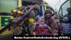 Evacuarea civililor din Irpin, regiunea Kiev, 9 martie 2022