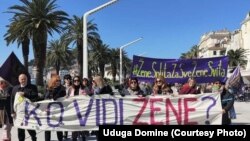 Hrvatska - Prosvjed Udruge Domine povodom Međunarodnog dana žena, Split, 8. ožujka 2022.