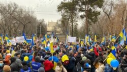 Митинг против войны в Украине. Алматы, 6 марта 2022 года