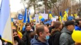 Kazakh Rally Condemns Russian Invasion Of Ukraine