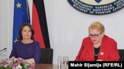 Njemačka ministarka vanjskih poslova Annalena Baerbock (L) i ministarka vanjskih poslova BiH, Bisera Turković, Sarajevo, 10. mart 2022.