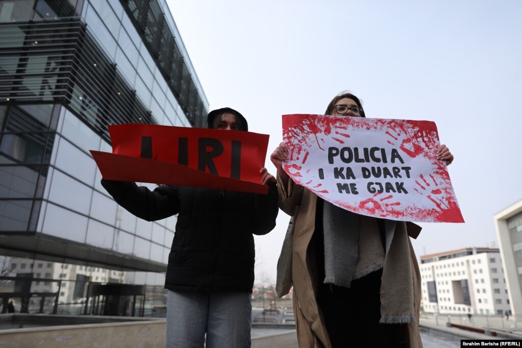 "Policia i ka duart me gjak", ishte një prej sloganeve të kësaj proteste. Protestuesit akuzuan institucionet ligjzbatuese për neglizhencë të rasteve të dhunës në familje. 