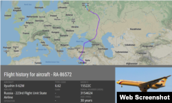 Переліт літака Іл-62-М з бортовим номером RA-86572 з Москви в напрямку Сирії, 4 березня 2022 року