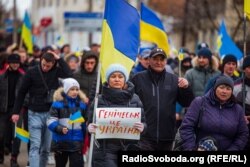 Protestat në Herson kundër pushtimit rus. 6 mars 2022.