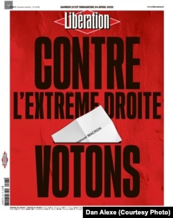 Libération, sâmbătă 23 aprilie, în ajunul alegerilor, s-a implicat din nou direct în procesul electoral francez, cerând cititorilor să voteze «împotriva dreptei extreme»