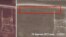 Сателитни снимки на предполагаем масов гроб до Мариупол. Снимката вляво е от 23 март. на нея се вижда път, а в трапецовидна форма е очертано традиционното за района гробище. Снимката вдясно е от 29 март. В червено е ограден изкоп с форма на траншея.
