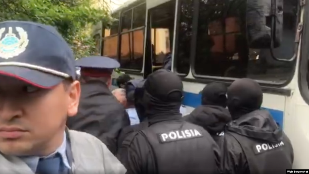 The activists were arrested at a rally in Almaty on April 24. 
