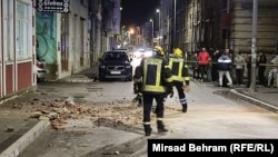 A scene from the city of Mostar after an earthquake felt throughout the Balkans on April 22.