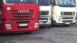 Ukraine's Blockade Leaves Borders Clogged With Russian Trucks