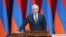 Armenian President Vahagn Khachatrian at his inauguration ceremony on March 13. 