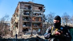 Találatot kapott épület a kijevi Podil kerületben 2022. március 18-án