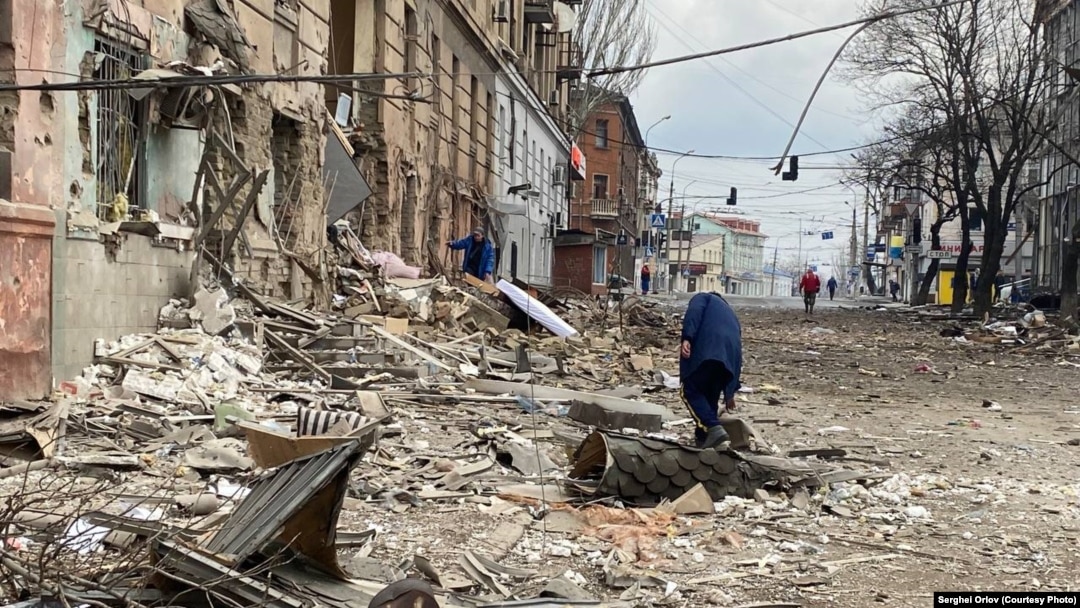 Vladimir Putin has turned back the clock in his own country by decades -- and, with an onslaught that the deputy mayor of Mariupol (pictured after recent shelling) called "medieval," seems intent on casting Ukraine back several centuries.