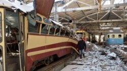Трамвайное депо в Харькове после обстрелов