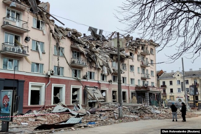 Разрушения в центре Чернигова