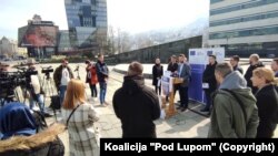 Konferencija za novinare koalicije "Pod lupom" u Sarajevu, 15 mart 2022.