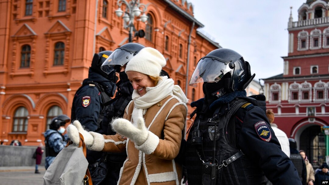 Moskvanın mərkəzində Ukraynaya dəstək aksiyası, 13 mart, 2022-ci il