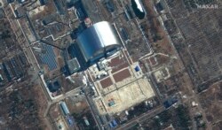 A Maxar Technologies műholdfelvétele a csernobili atomerőműről 2022. március 10-én.