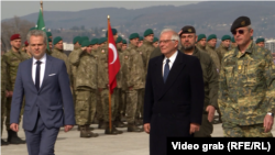 EU High Representative for Foreign Affairs and Security Policy Josep Borrell visits the EUFOR base near Sarajevo on March 16.