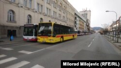 Protest prevoznika iz Banjaluke ispred sjedišta Gradske uprave i u ulici Kralja Petra I Karađorđevića, 16. mart.