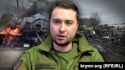 Кирило Буданов на тлі розбитої техніки ворога. Колаж 