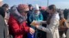 یک ایستگاه کمک به پناهجویان در مرز اوکراین و لهستان