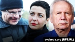 Каляж: Віктар Бабарыка, Марыя Калесьнікава, Валер Карбалевіч