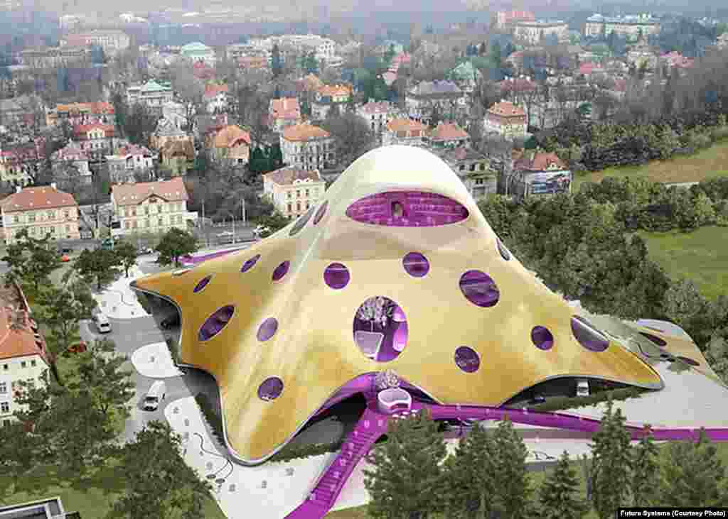Czech architect Jan Kaplicky's design for a new Czech National Library in Prague was widely criticized when it was unveiled in 2007. Often called "The Blob" or "The Octopus," it was criticized by Czech President Vaclav Klaus, who was quoted as saying he would prevent the construction of the building with his own body if it came to that. The design was later dropped.