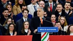 Orbán Viktor beszédet mond a Kossuth téren 2022. március 15-én