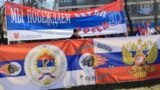 Bosnia and Herzegovina, Banjaluka -- Several dozen members of pro-Russian organizations at a rally in support of Russia's invasion of Ukraine, March 12 2022
