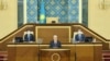 Президент Қасым-Жомарт Тоқаев халыққа жолдау арнап тұр. Нұр-Сұлтан, 16 наурыз, 2022 жыл.