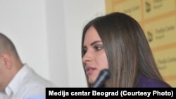 Ministarke Srbije za brigu o porodici i demografiju Milica Đurđević Stamenkovski iz krajnje desne stranke Zavetnici je pod kritikama zbog negiranja akušerskog nasilja. Fotografija: 11. jun 2019.