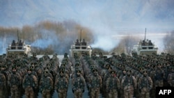 Военнослужащие армии КНР на учениях. Январь 2021 года