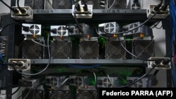 Kompjuterët që përdoren për prodhimin e kriptovalutave. Fotografi ilustruese. 