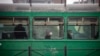 SERBIA-HEALTH-VIRUS-INFECTIONS -- Passengers wearing face masks ride a tram in Belgrade on October 11, 2021, amid the Covid-19 (novel coronavirus) pandemic. - Serbia has been averaging more than 6,500 cases a day over the past two weeks, according to AFP 