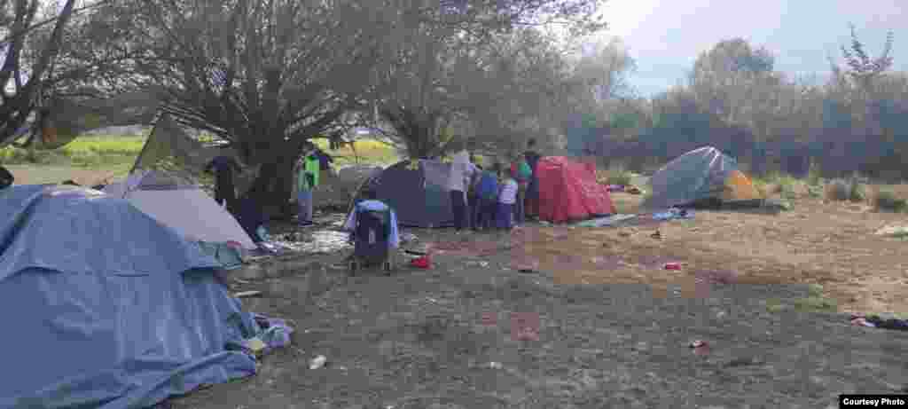 Oko 300 migranata trenutno živi na livadi u naselju Polje pored Velike Kladuše, na zapadu BiH. Među njima su djeca i žene.