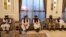 Taliban delegates meet with Qatari delegates in Doha. 