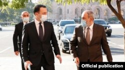 Armenia - Prime Ministers Nikol Pashinian of Armenia and Irakli Gharibashvili of Georgia meet in Yerevan, October 9, 2021