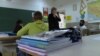 School in Sarajevo, the teacher and kids in class.