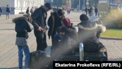 Беженцы в центре Минска