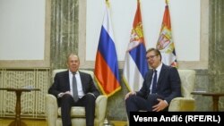 Lavrov i Vučić su nakon sastanka u Beogradu ukazali na značaj "strateškog partnerstva" dve zemlje, 10. oktobar 2021.