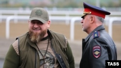 Глава Чечни Рамзан Кадыров и министр внутренних дел Чечни Руслан Алханов