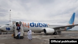 «Fly Dubai» авиакомпаниясынын «Дубай – Бишкек» каттамы менен келгендер. 24-июль, 2020-жыл.