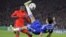 U.K. -- Chelsea's Diego Costa (R) tries an overhead shot next to PSG's Blaise Matuidi during the UEFA Champions League Round of 16 second leg soccer match between Chelsea and Paris Saint-Germain at Stamford Bridge, London, Britain, 11 March 2015. 