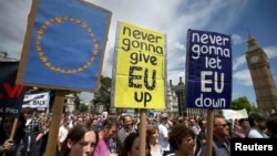 Sa protesta protiv izlaska Britanije iz EU, London, jul 2016.