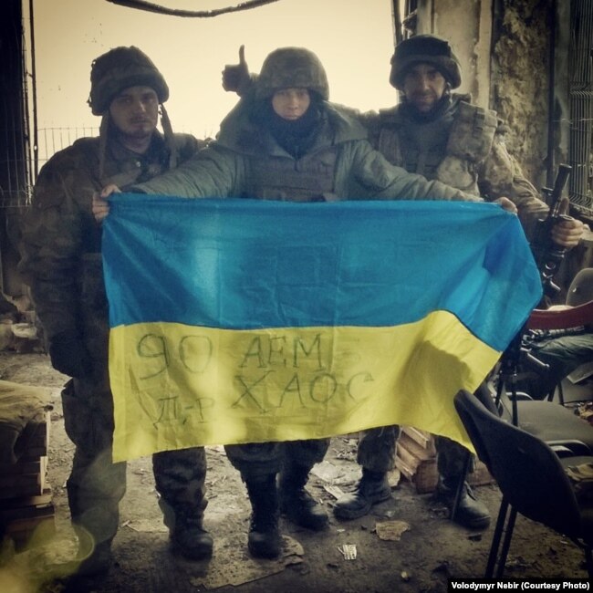 «Кіборги» «Вась-Вась», «Доктор Хаос» і Сергій Кройтор на руїнах вежі Донецького аеропорту, 20 січня 2015 року